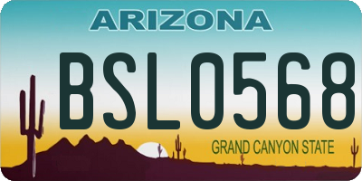 AZ license plate BSL0568