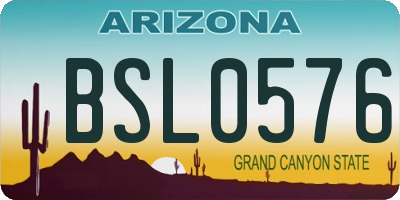 AZ license plate BSL0576