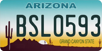 AZ license plate BSL0593