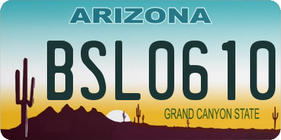 AZ license plate BSL0610