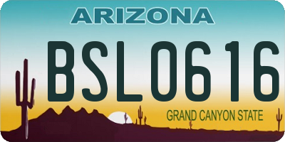 AZ license plate BSL0616
