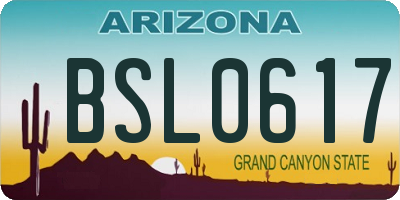 AZ license plate BSL0617
