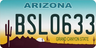 AZ license plate BSL0633