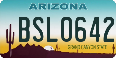 AZ license plate BSL0642