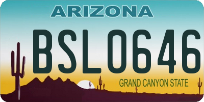 AZ license plate BSL0646
