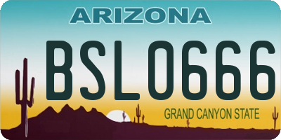 AZ license plate BSL0666