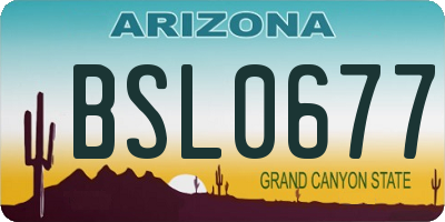 AZ license plate BSL0677