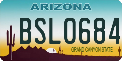 AZ license plate BSL0684