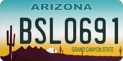 AZ license plate BSL0691