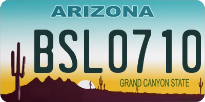 AZ license plate BSL0710