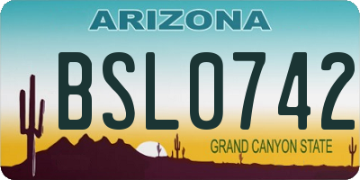 AZ license plate BSL0742