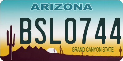 AZ license plate BSL0744