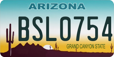 AZ license plate BSL0754