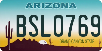 AZ license plate BSL0769
