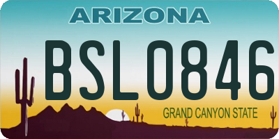 AZ license plate BSL0846
