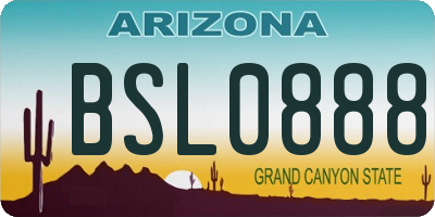 AZ license plate BSL0888