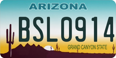 AZ license plate BSL0914