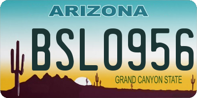 AZ license plate BSL0956
