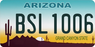AZ license plate BSL1006