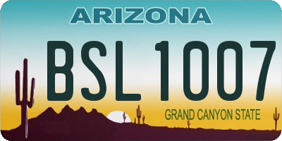 AZ license plate BSL1007