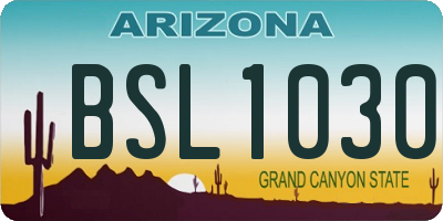 AZ license plate BSL1030