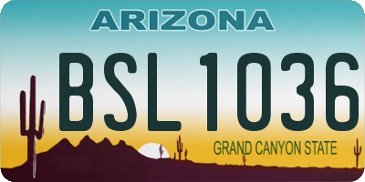AZ license plate BSL1036