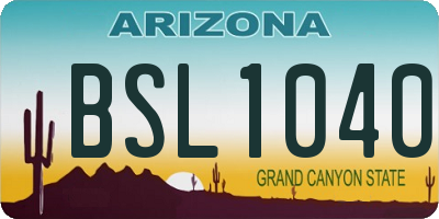 AZ license plate BSL1040