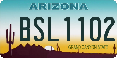 AZ license plate BSL1102