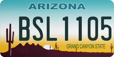 AZ license plate BSL1105