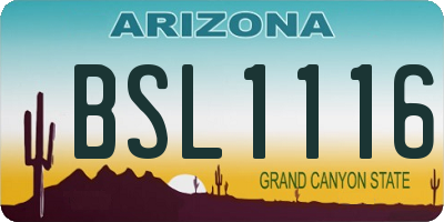 AZ license plate BSL1116
