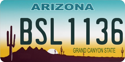 AZ license plate BSL1136
