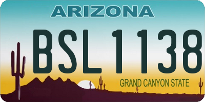 AZ license plate BSL1138