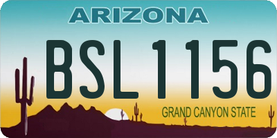 AZ license plate BSL1156