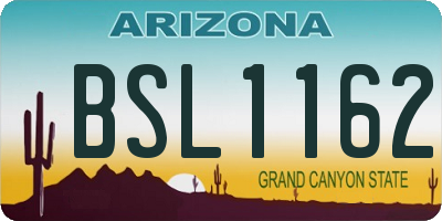 AZ license plate BSL1162