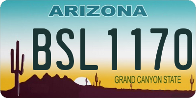 AZ license plate BSL1170
