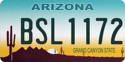 AZ license plate BSL1172