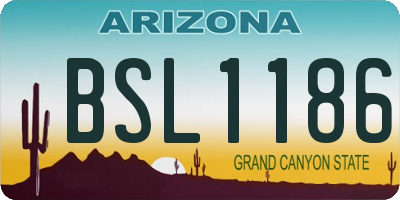 AZ license plate BSL1186