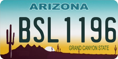 AZ license plate BSL1196