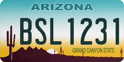 AZ license plate BSL1231