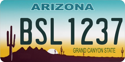 AZ license plate BSL1237