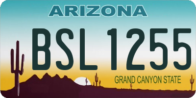 AZ license plate BSL1255