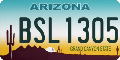 AZ license plate BSL1305