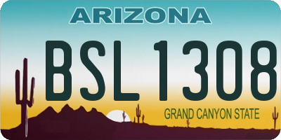 AZ license plate BSL1308
