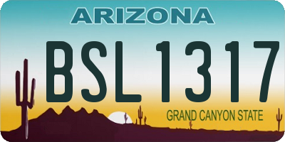 AZ license plate BSL1317