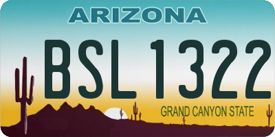 AZ license plate BSL1322