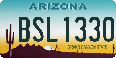 AZ license plate BSL1330