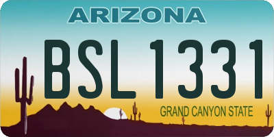 AZ license plate BSL1331