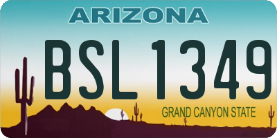 AZ license plate BSL1349