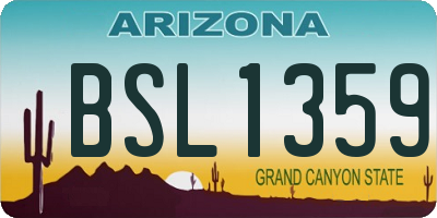 AZ license plate BSL1359