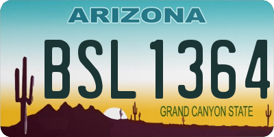 AZ license plate BSL1364